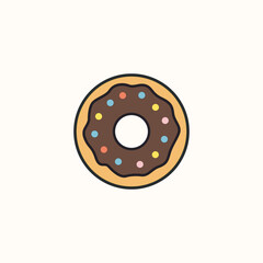Donut Icon – Flat Sweet Dessert Symbol