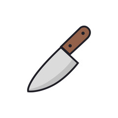 Kitchen Knife Icon – Flat Cooking Tool Illustration