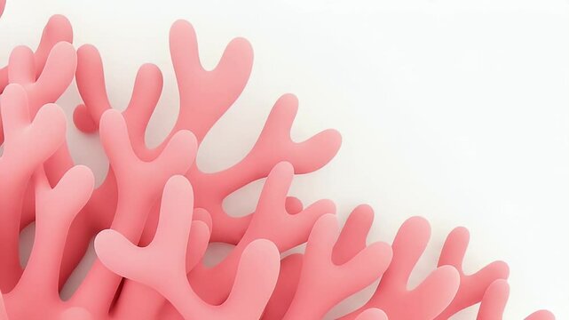 Abstract Pink Coral on White Background Underwater Textured Pattern Organic Growth with Clean Lines Minimal Design Perfect for Adobe Stock Photo