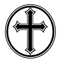 Fototapeta premium christian cross icon, simple illustration