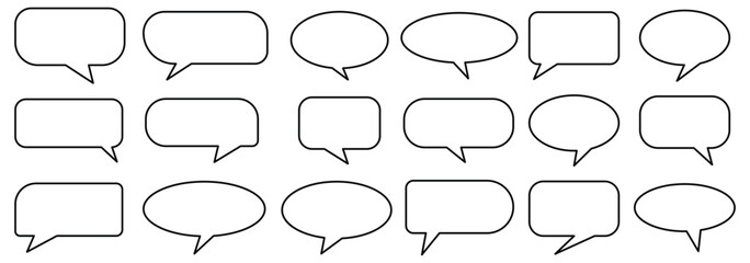 Big set of speech bubbles. speech bubbles represent online chatting, social media discussions, and the exchange of ideas in a connected digital world.