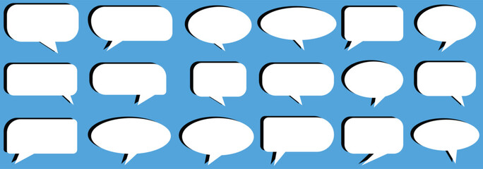 Big set of speech bubbles. speech bubbles represent online chatting, social media discussions, and the exchange of ideas in a connected digital world.