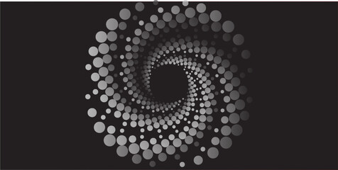White abstract minimalist background with circle lines and dot pattern.