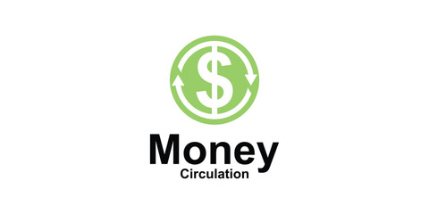 logo design money and circulation,income,finance,marketing,pay,design creative and elegant.