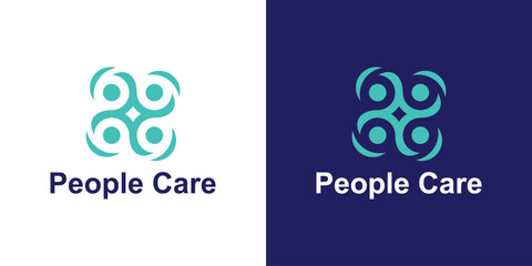 logo design people and care,partnership,union,teamwork,creative,and elegant.