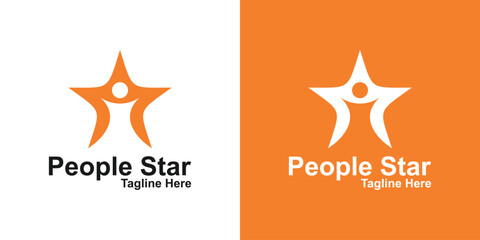 logo design achievement people,stars,people,success,logo design creative elegant.