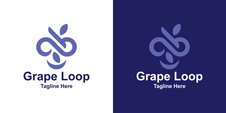 combination logo of wine and infinity, connection, fresh, drink,logo design creative elegant.