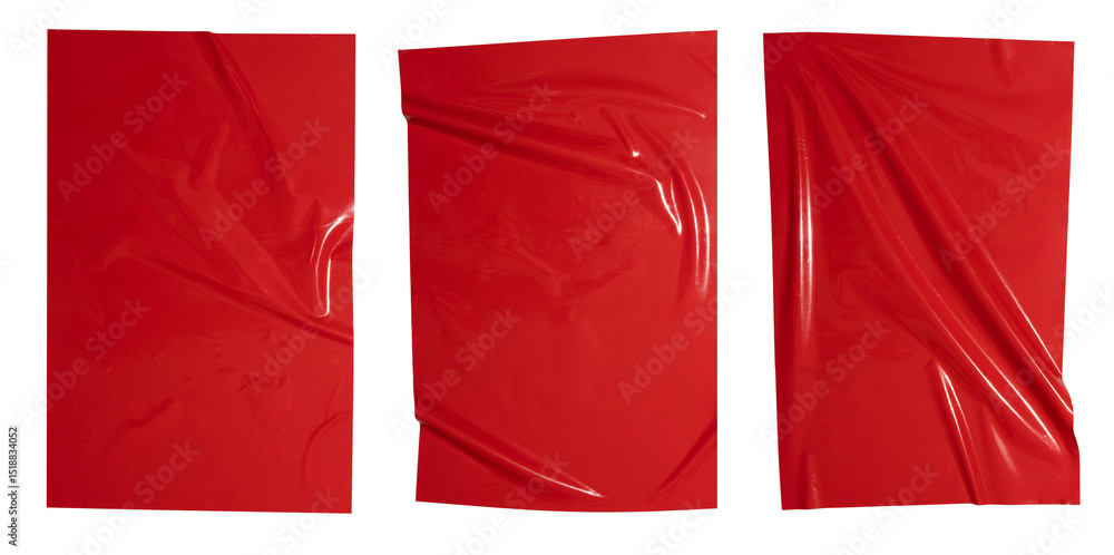 Poster set of red stickers sticky notes, copy space for text preview sign tags labels elements design, isol
