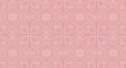 Pink tile texture with floral pattern