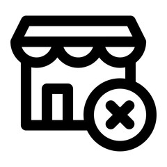 Bankrupt icon with outline style.