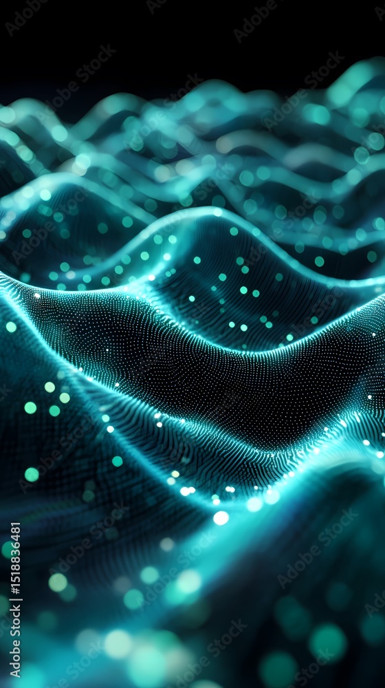Canvas Prints digital technology abstract wave particle illustration poster background