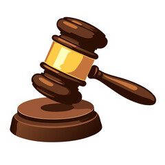 Illustration of a Wooden Gavel and Sound Block, Symbolizing Justice and Law