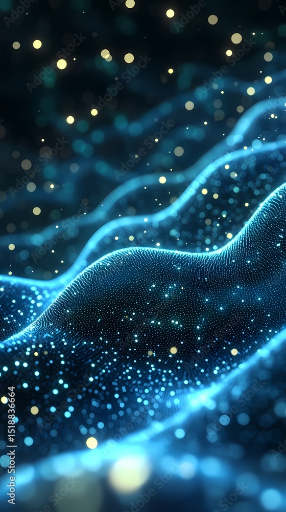 Canvas Prints digital technology abstract wave particle illustration poster background