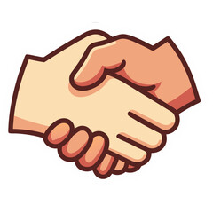 Fototapeta premium Illustration of a Handshake: Depicting Agreement, Collaboration, and Partnership