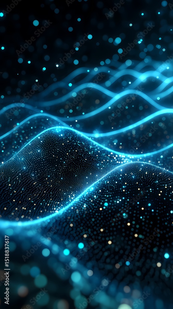 Canvas Prints digital technology abstract wave particle illustration poster background