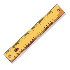 Illustration of a Yellow Ruler: Measurement, School Tool, and Design Element
