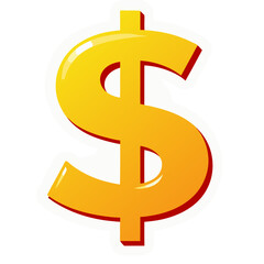 Illustrative Graphic of a Dollar Sign with a Yellow and Orange Gradient Design