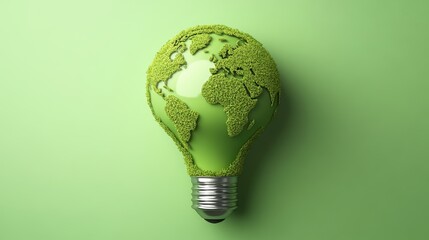 Earth Globe Shaped Light Bulb Representing Sustainability Environmental Conservation Green Energy Concept