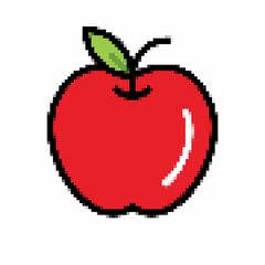 Various illustrations of fruits with pixelated concept