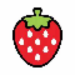 Various illustrations of fruits with pixelated concept