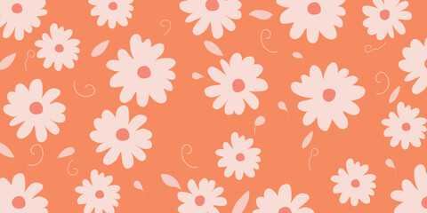 Delicate hand drawn flowers arranged in seamless patterns. Ideal for fabric, textiles, wrapping paper, decor, and abstract backgrounds, adding a handcrafted, natural touch.