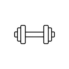 Simple Dumbbell Outline Icon: Fitness, Exercise, and Strength Training Vector Graphic