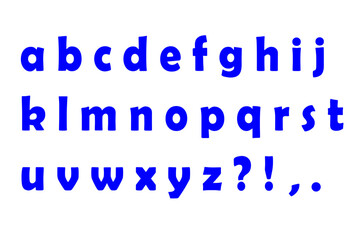 アルファベット 2 小文字 シンプルな青