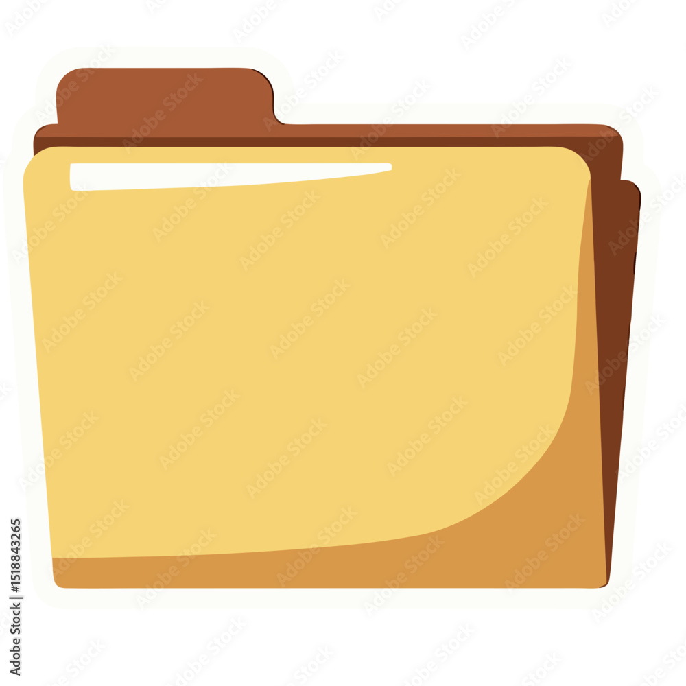 Poster simple and clean icon illustration of a folder used for storing files and documents