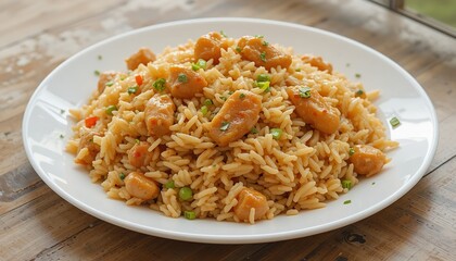 Chicken Fried Rice on a plate.