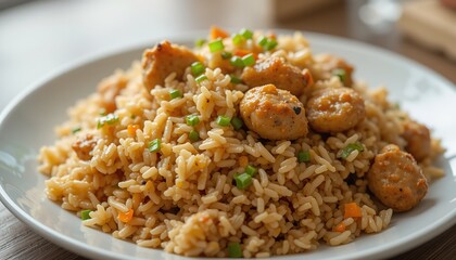 Chicken Fried Rice on a plate.