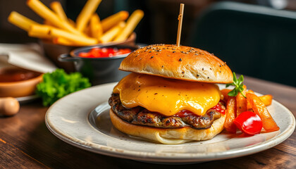 "innovative culinary artistry in delicious restaurant dish photography", grunge. isolated with white highlights