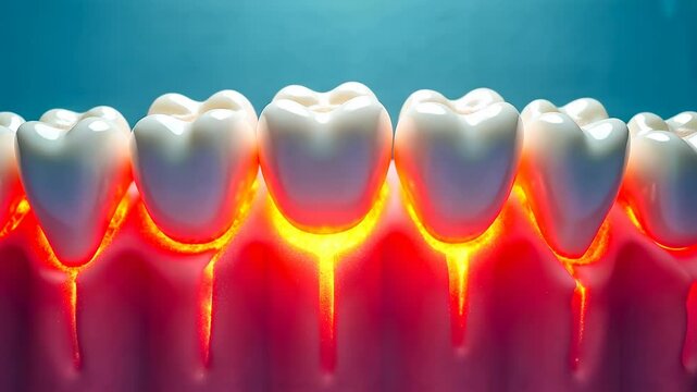 Dental pain, toothache relief, gum inflammation. Oral health. Nerves react to intense stimuli. Infection spreads, causing discomfort. Healthy gums ensure tooth stability.