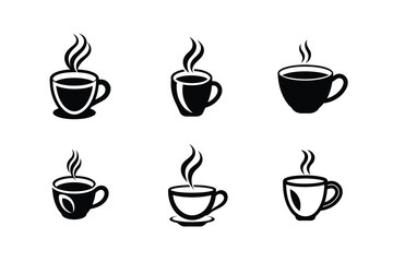 Coffee Cup Silhouette Icon Set