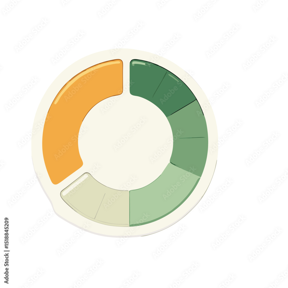 Aufkleber an infographic diagram representing data segments with various colors over a black background