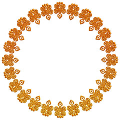 abstract floral frame, frame made of orange flowers