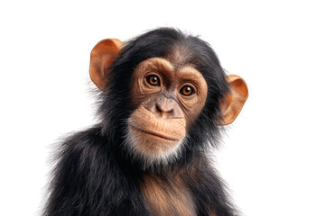 [Transparent Background PNG]Close-up Portrait of a Baby Chimpanzee