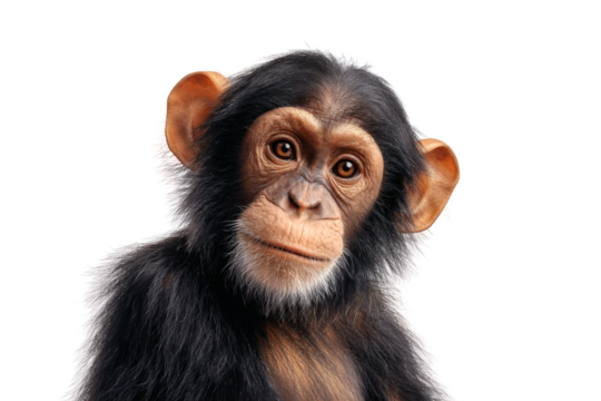[Transparent Background PNG]Close-up Portrait of a Baby Chimpanzee
