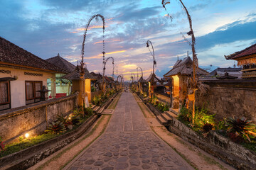Penglipuran Village in Bali, Indonesia, an old village, an important tourist attraction of Bali, the traditional buildings are exquisite, the traditional lifestyle of the people.