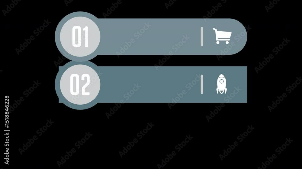 Poster infographic step-by-step animation unveiling process with sleek transitions and icons on a transpare