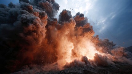 Explosive clouds of smoke and fire