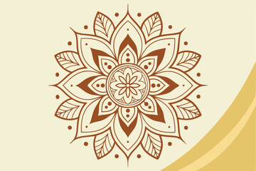 Luxurious golden mandala flower eco friendly logo
