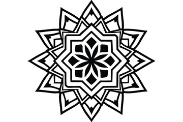 Abstract geometric mandala icon with colorful patterns