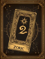 A card with the number 2 on it and the name Zoric