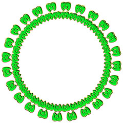 green leaf frame, crystal 3d round frame