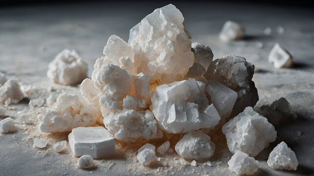 calcite white powder minerals Magnesium oxide, is a natural product, obtained from the calcination of the mineral magnesia, strengthens the digestive system. Medicine or pharmacy Generate AI,