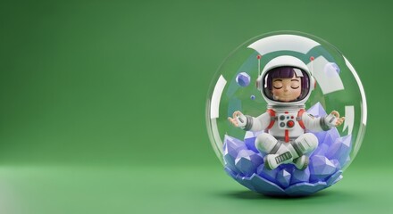 Space child inside glowing gem bubble