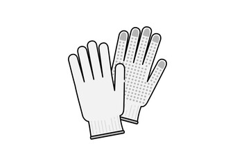 滑り止め付き軍手のイラスト