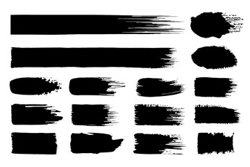 Black ink paint texture on white paper background