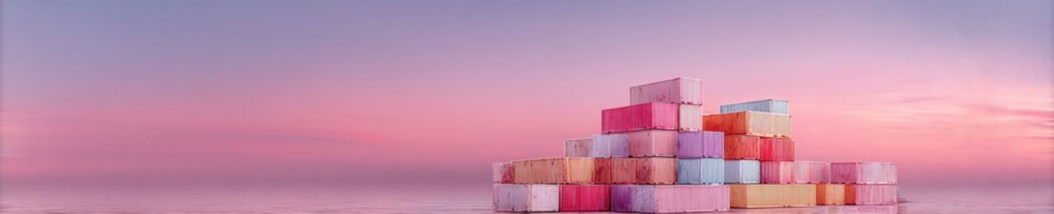 Modern Customs Paperwork and Shipping Documents on Table with Shipping Container Background for Global Trade Compliance and International Logistics