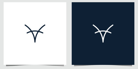 Obraz premium letter V Elegant Minimalist Logo Concept Displayed in Contrasting Color Variations